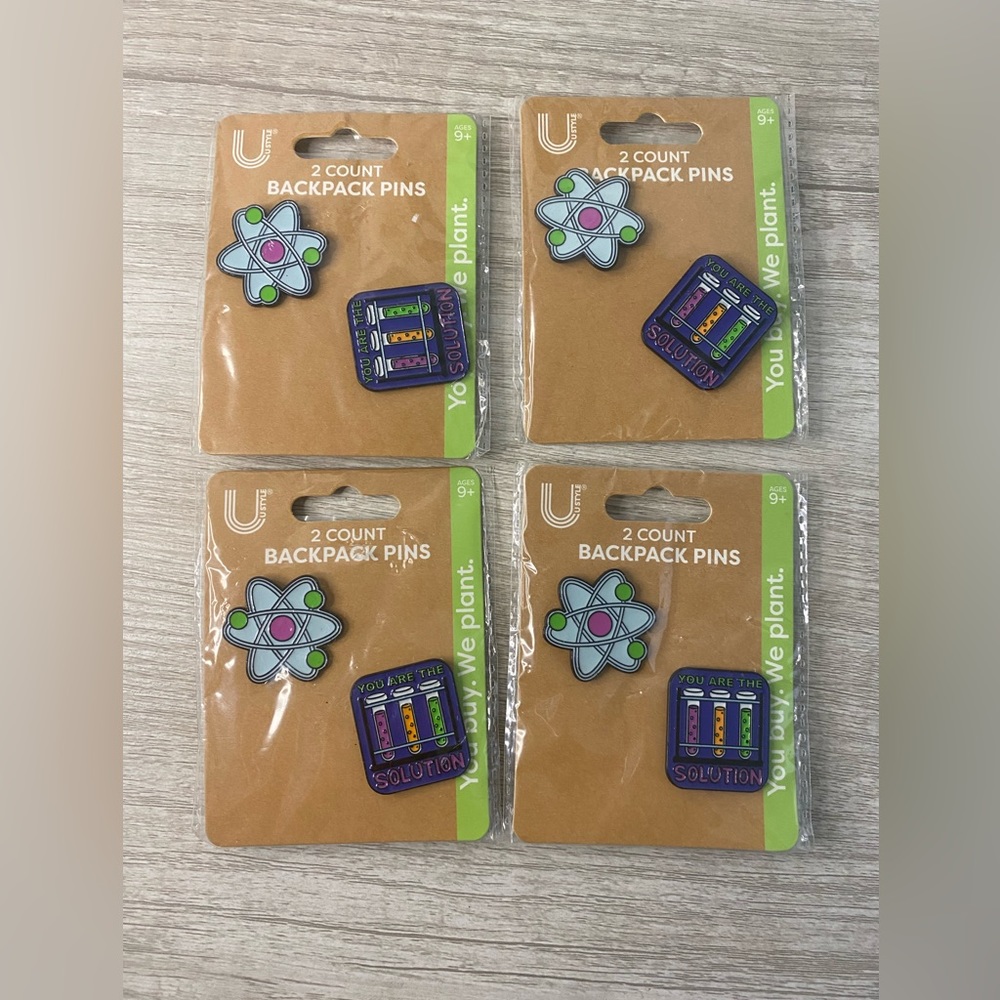 Ustyle Backpack Pins Kids Adults   (4 Sets Of 2 Pins) Science Theme